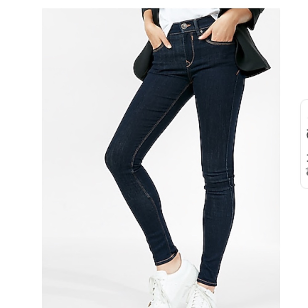 Mid Rise Dark Wash Jean Leggings